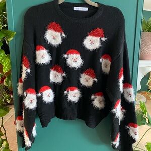 Women’s Black Santa Sweater Christmas Party